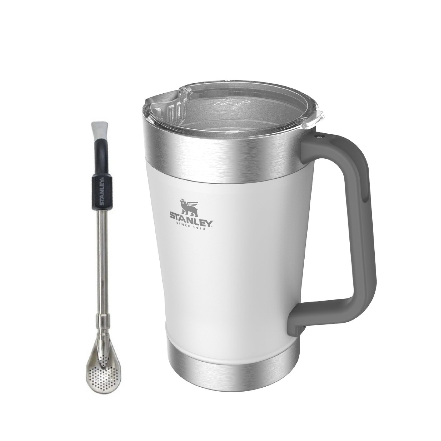 Stanley Kit Tereré Blanco - Jarra Classic 1.89 L Blanco + Bombilla Classic Negra